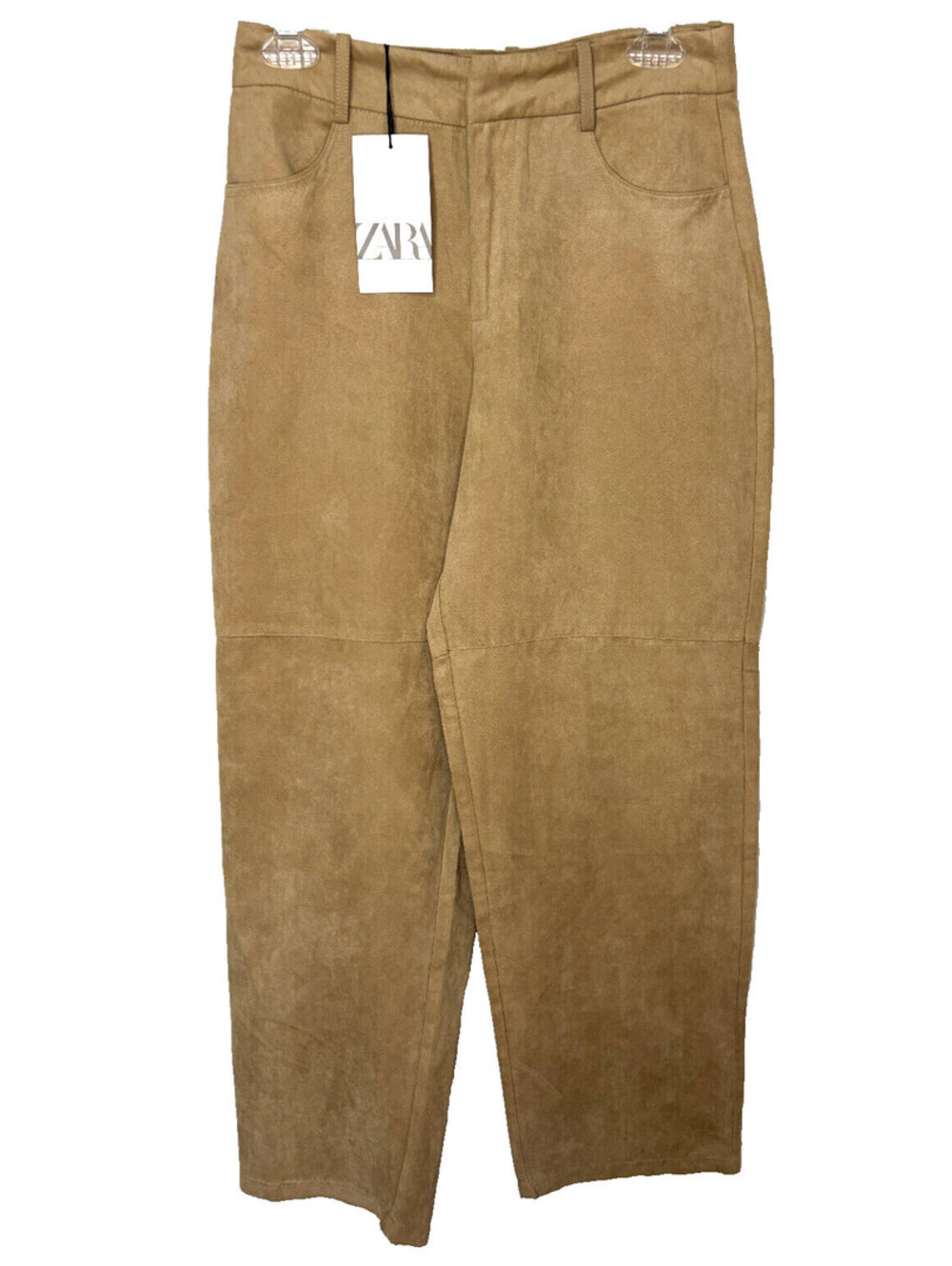 Zara Faux Suede Pants Women’s Size XS Beige High Rise NWT